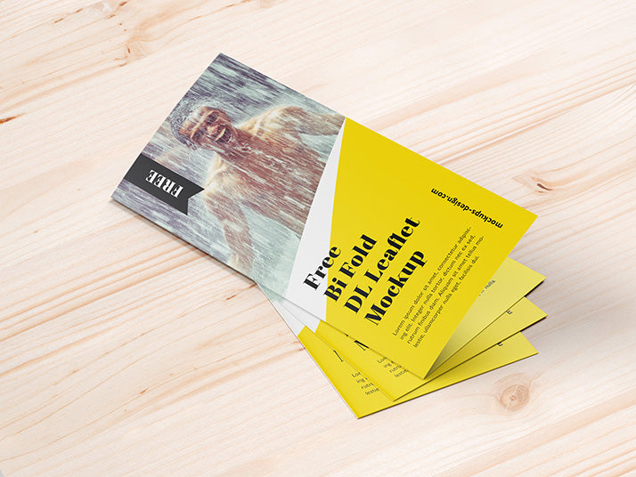 5 x Bi-Fold DL Brochure Mockup
