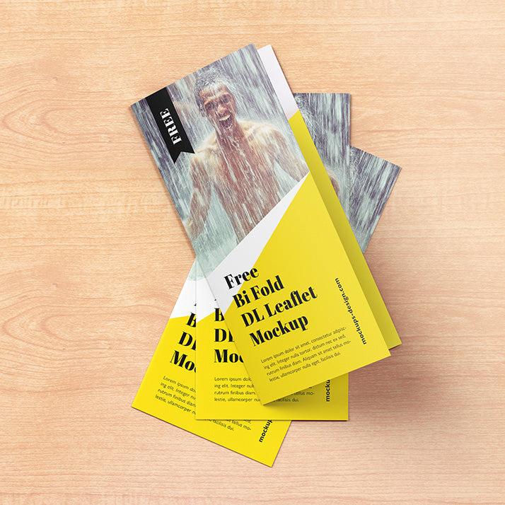 5 x Bi-Fold DL Brochure Mockup
