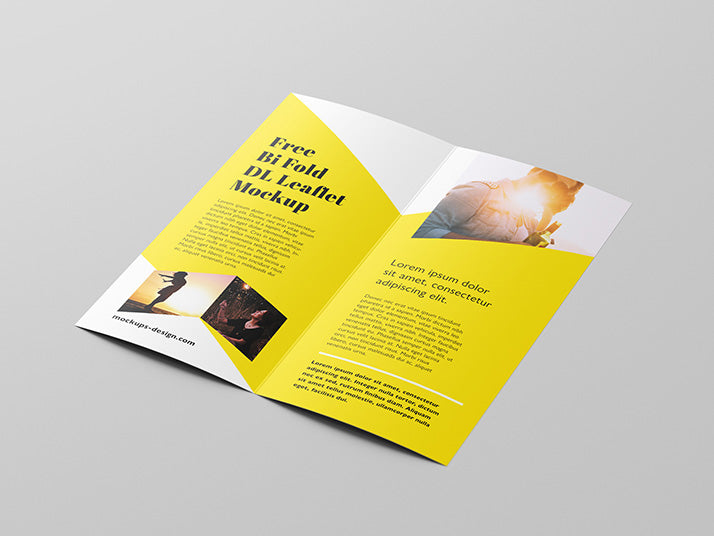 5 x Bi-Fold DL Brochure Mockup