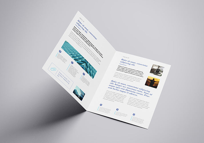 Collection of 4 x A4 Bifold Brochure Mockups
