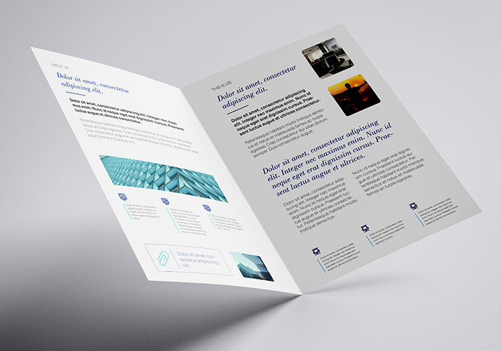 Collection of 4 x A4 Bifold Brochure Mockups