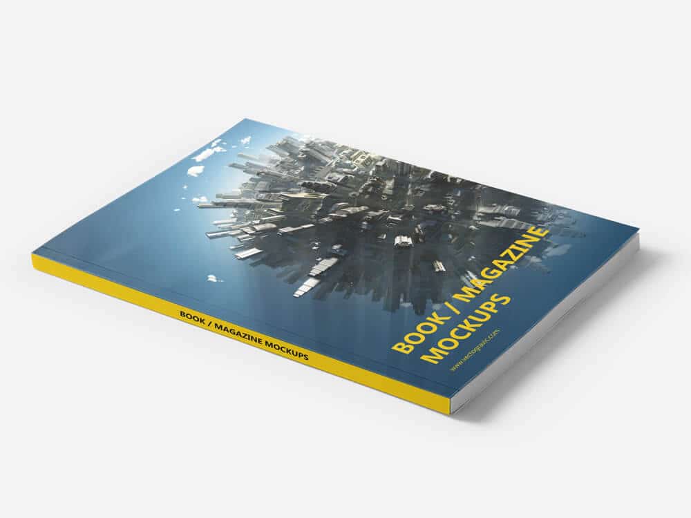 Book or Magazine Mockup with Cover