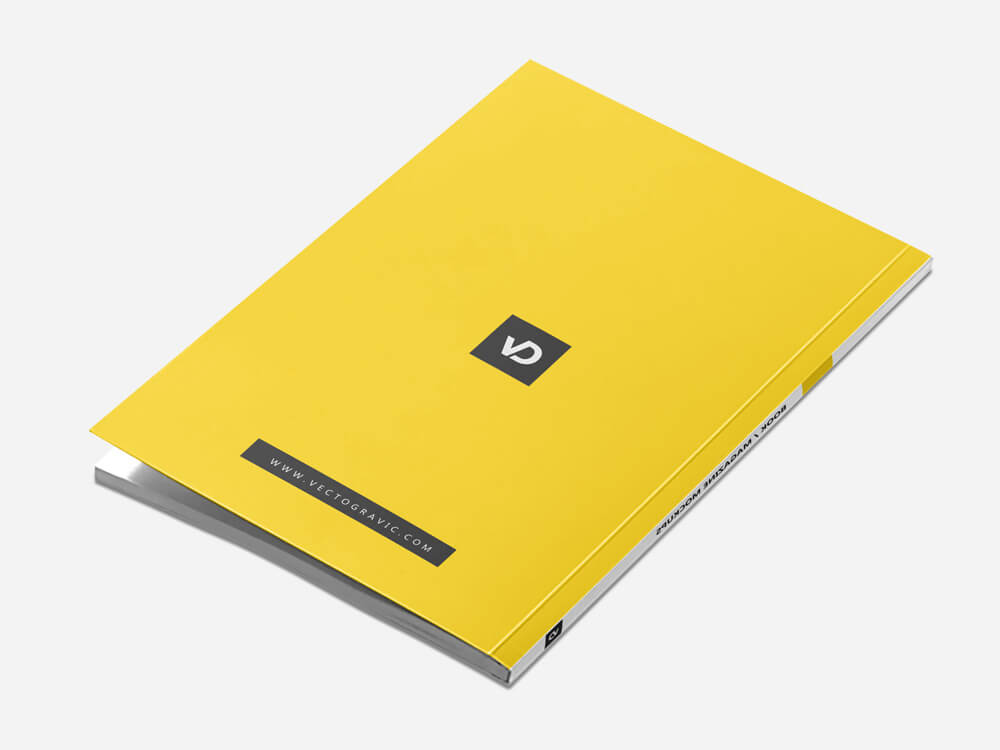 Book or Magazine Mockup with Cover