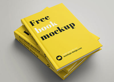 7 Views of Realistic Modern Book Mockup