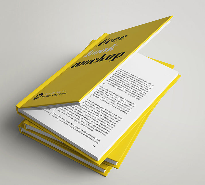 7 Views of Realistic Modern Book Mockup