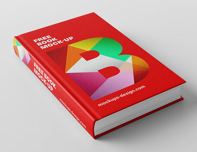 Red Thick Book or Novel Mockup