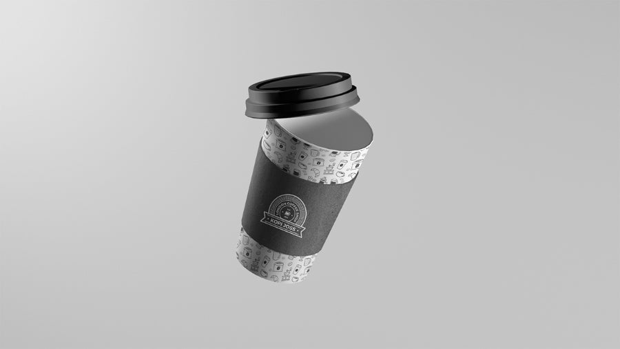 Floating Coffee Paper Cup Mockup