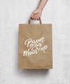 Hand Holding a Brown Paper Bag MockUp