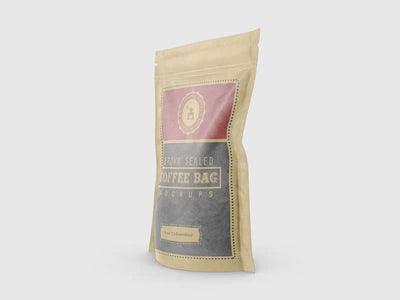 Brown Sealed Realistic Coffee Bag Mockups