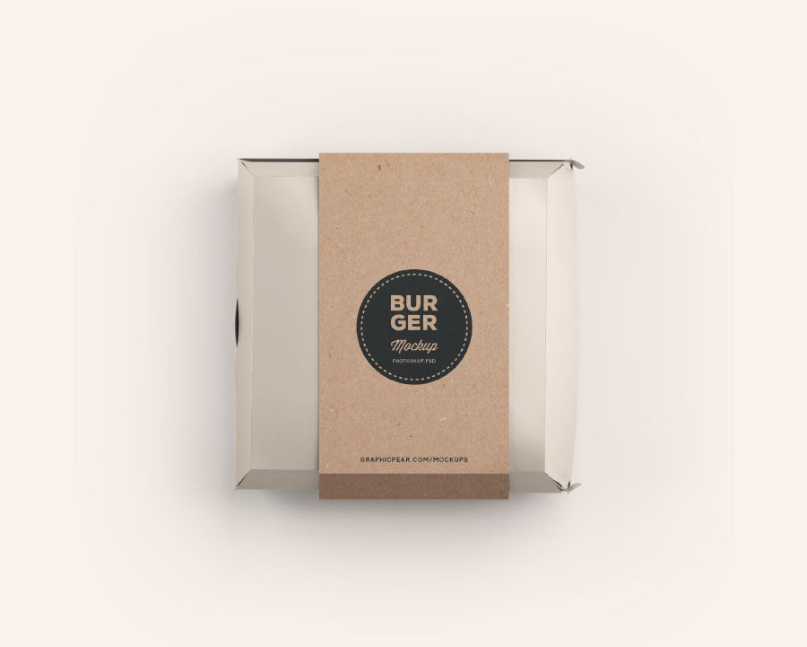 Burger Box Package Mockup PSD