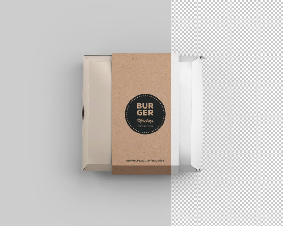 Burger Box Package Mockup PSD