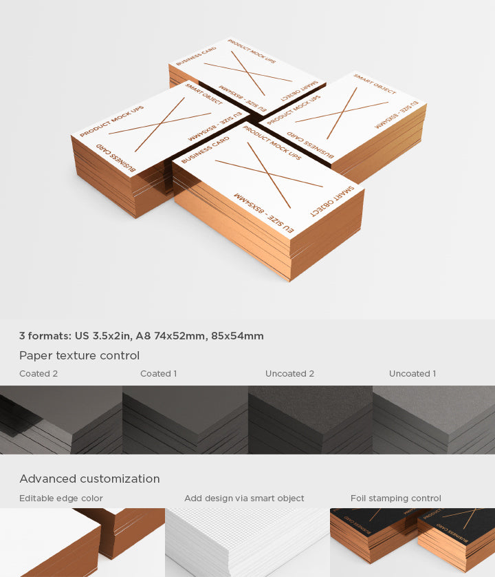 Business Card US, EU and A8 (Mockup)