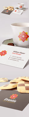 Realistic Business Card And Coffee Cup Scene Mockup PSD