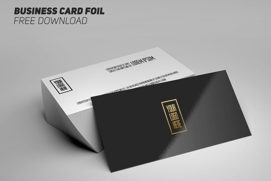 Glossy Business Card Logo Foil Mockup