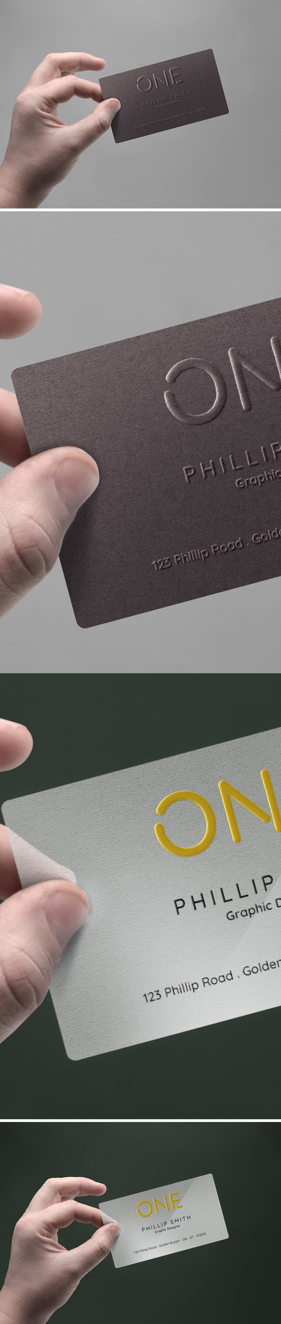 Realistic Business Card In Hand Mockup