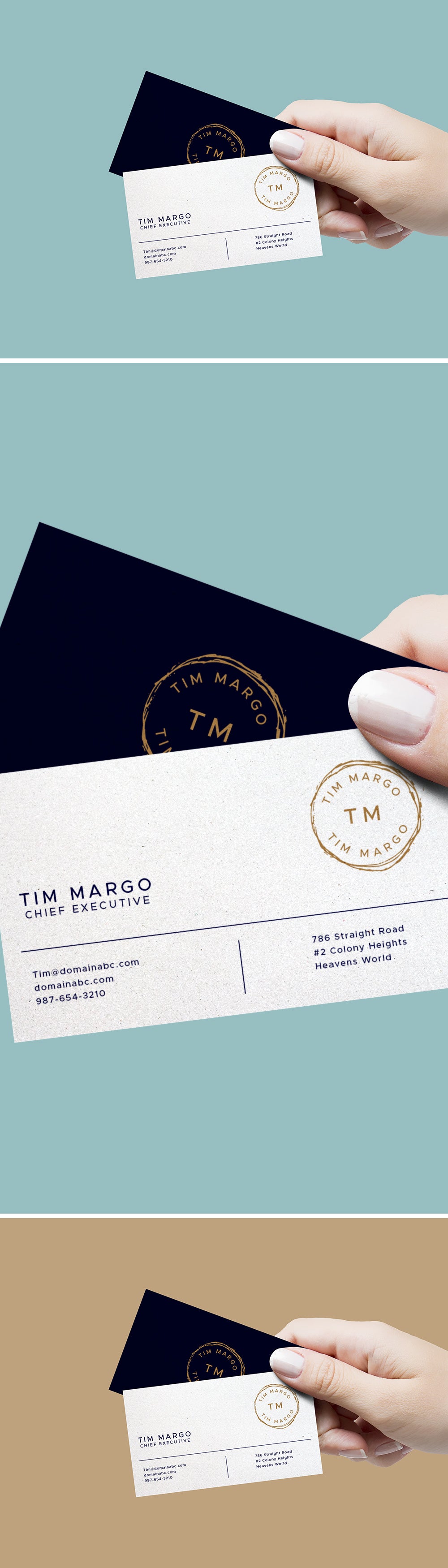 Hand Holding Business Cards Mockup