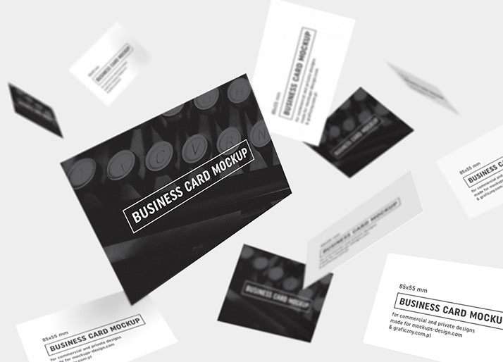 Big Collection of 6 Business Card Mockups 85x55 mm