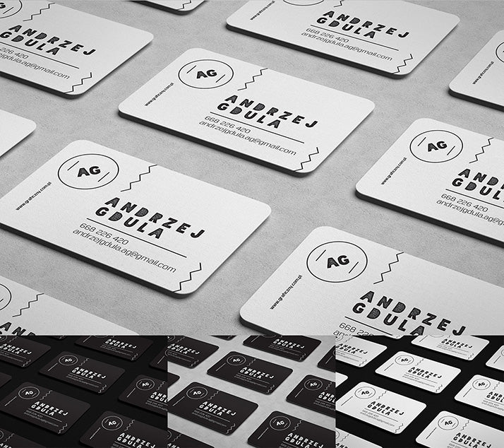 Rounded Business Card Mockups 3 Views