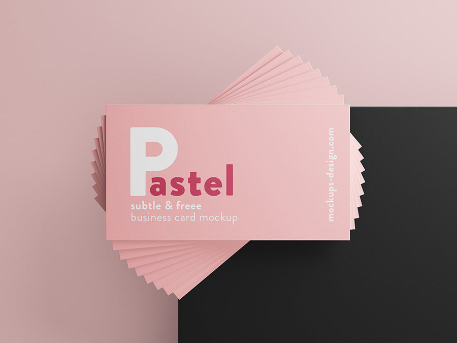 Business Card Pastel Mockups on Table