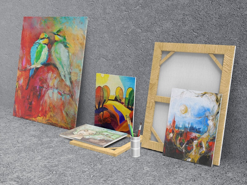 Canvas Mockups on a Wall