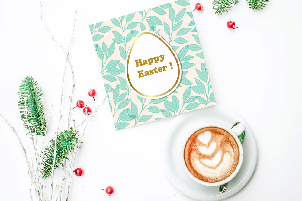 White Greeting Card Mockup on The Table