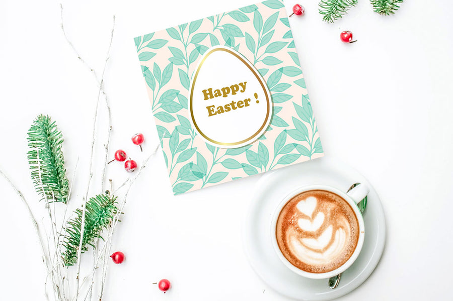 White Greeting Card Mockup on The Table