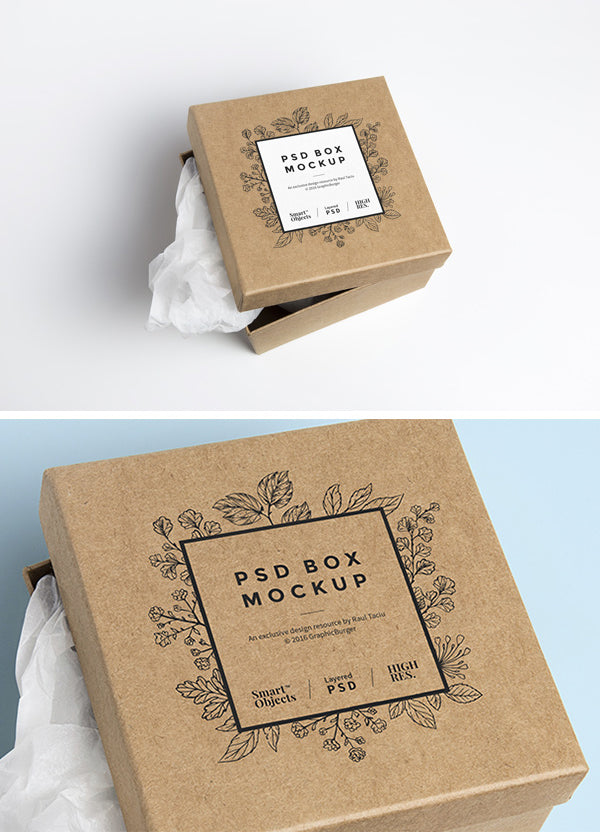 Cardboard Branding Box PSD MockUp