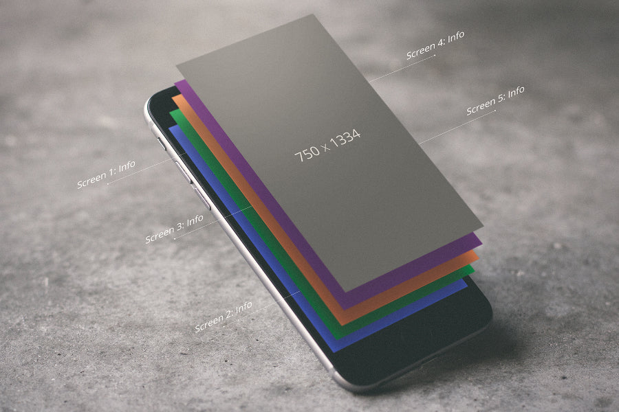 iPhone Floating Layers UI Mocku