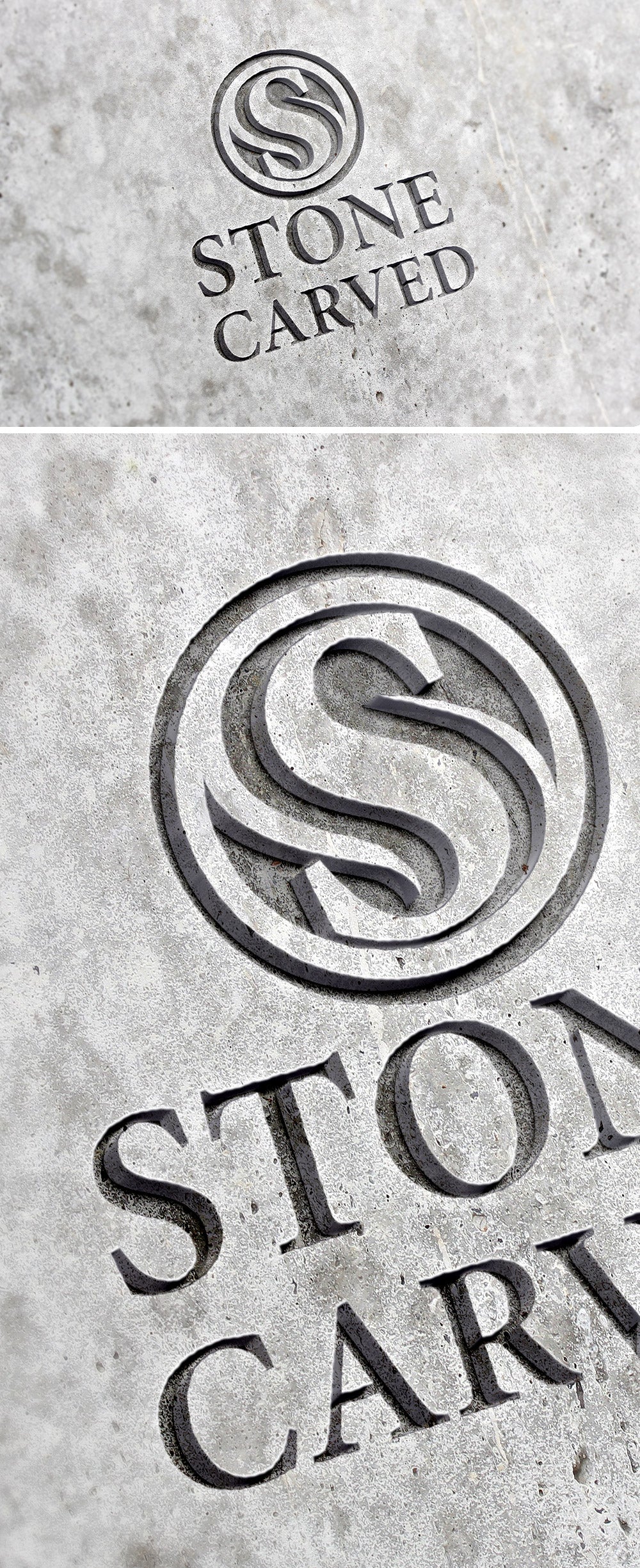 Carved Stone Logo Mockup PSD