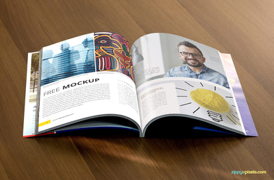 Realistic Catalog Brochure Mockup PSD