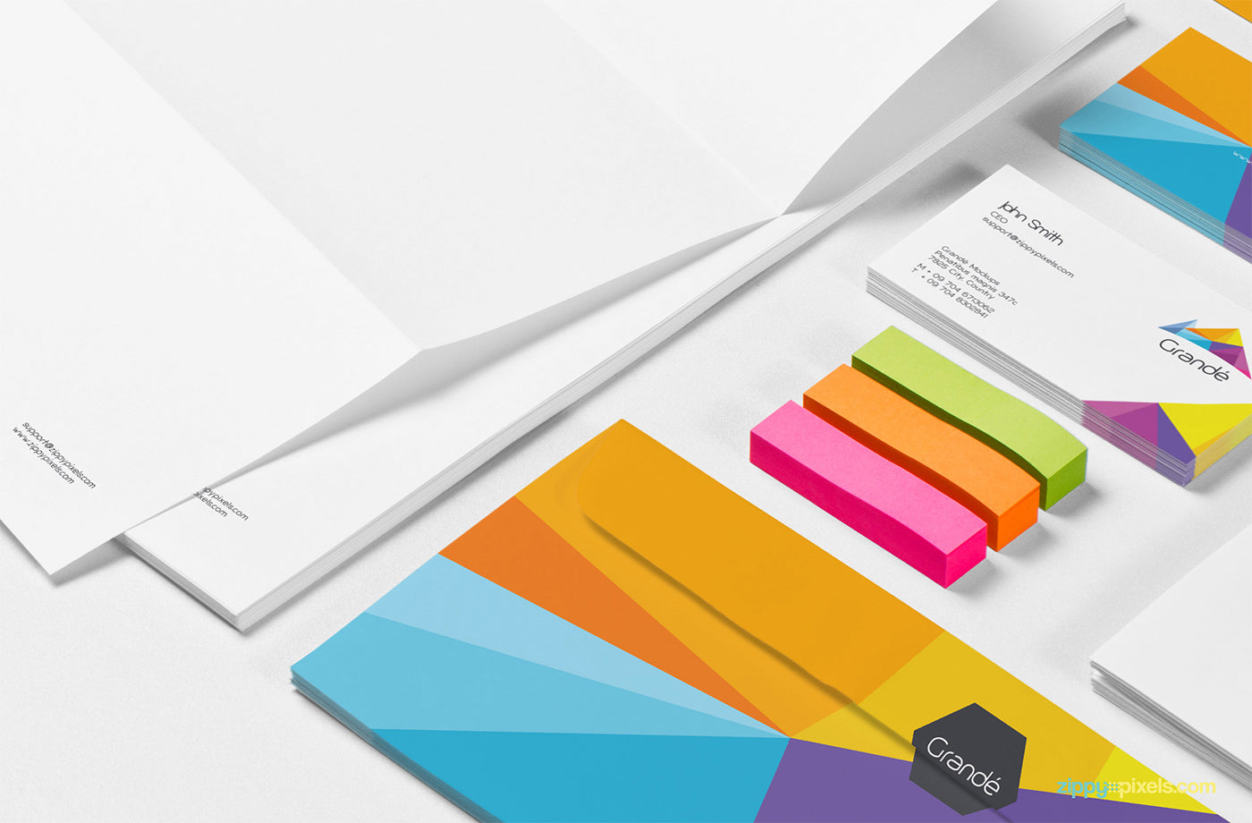 Stationery PSD Mockup Scene