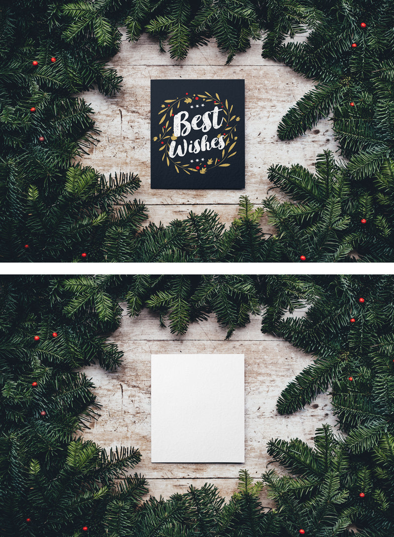 Empty Christmas Card Mockup