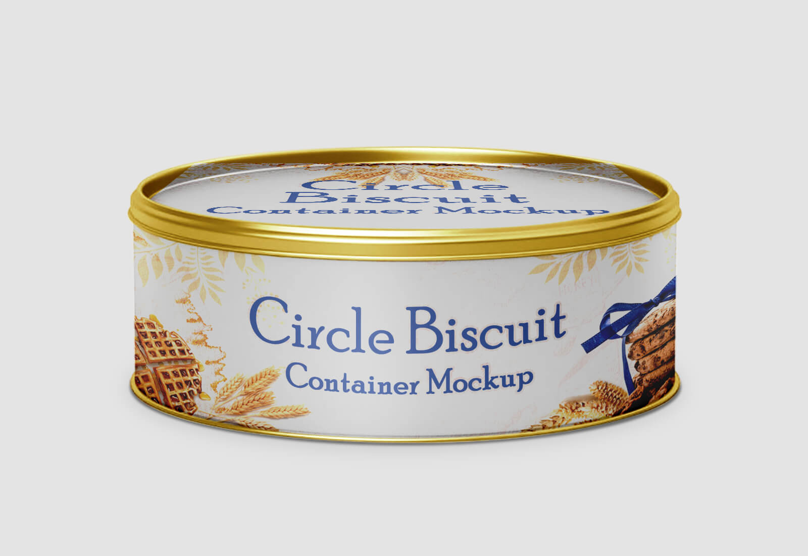 Circle Biscuit and Cookies Tin Container Mockups