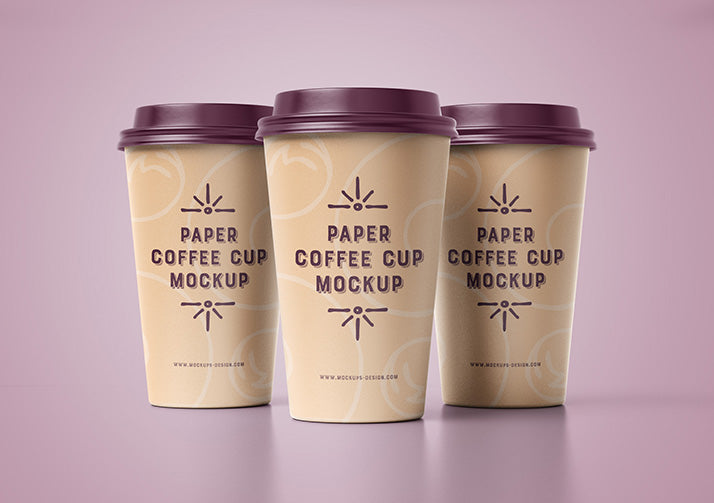 4 x Coffee Cup Mockups Including Various Angles