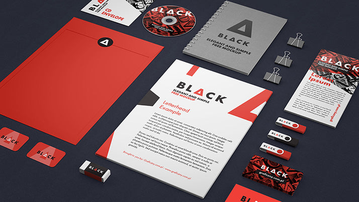 Dark Corporate Identity Mockup with Accessories