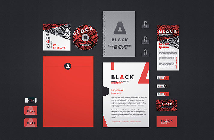 Dark Corporate Identity Mockup with Accessories