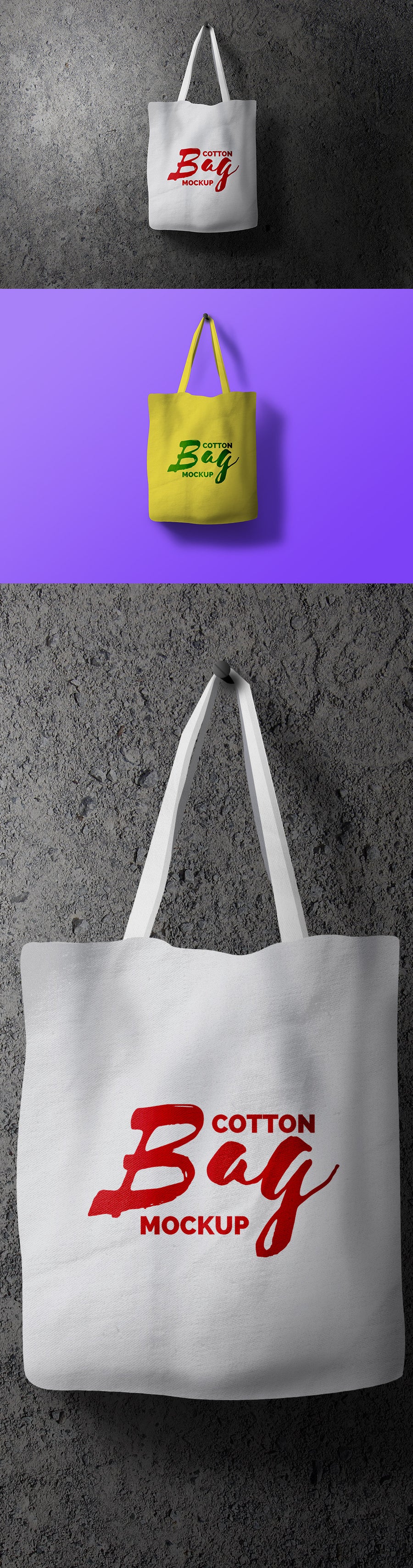 Hanging Cotton Bag Mockup PSD