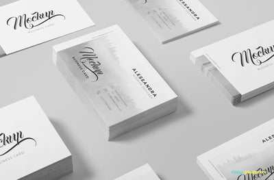 Isometric Business Card Mock Up