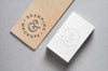 Cutout Wood and White Business Card Mockup