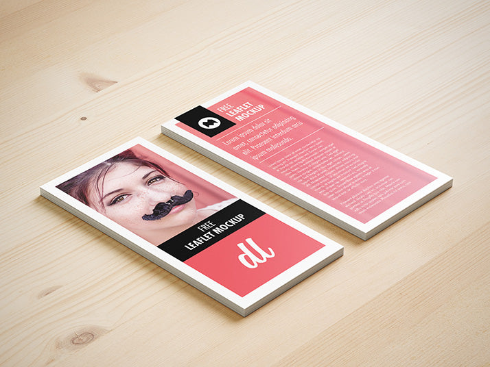 4 x DL Leaflet Brochure Mockup