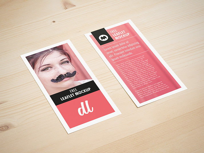 4 x DL Leaflet Brochure Mockup