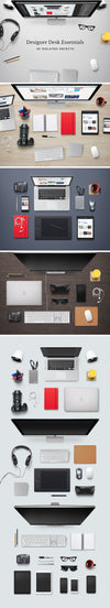 Designer Desk Scene Creator Mockup Set