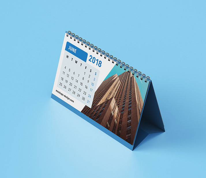 Clean Blank Desk Calendar Mockup