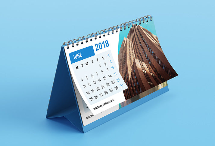 Clean Blank Desk Calendar Mockup