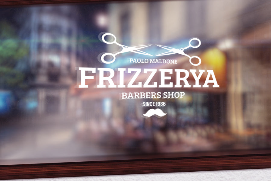 Display Business Logo Window Sign Mockup