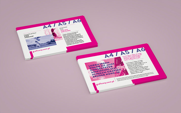 Horizontal A4/A5/A6 Leaflet Mockup Set