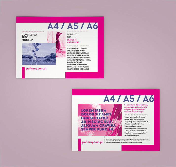 Horizontal A4/A5/A6 Leaflet Mockup Set
