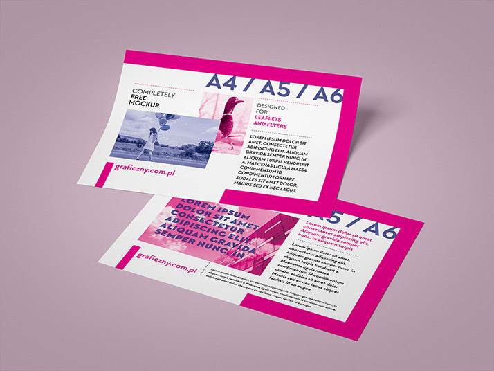 Horizontal A4/A5/A6 Leaflet Mockup Set