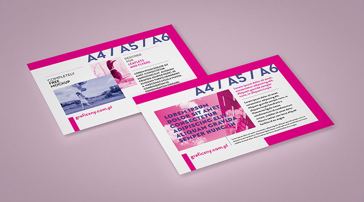 Horizontal A4/A5/A6 Leaflet Mockup Set