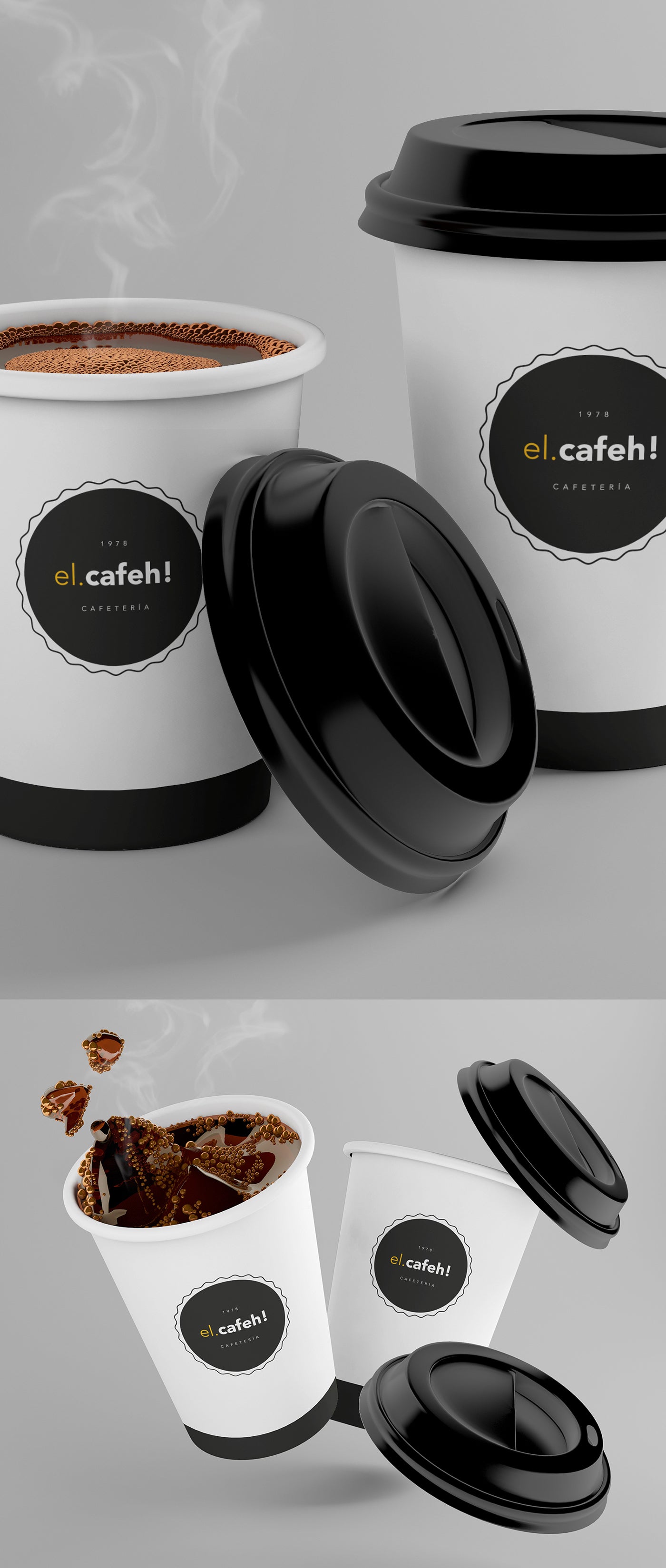 El Cafeh Paper Coffee Cup Mockup